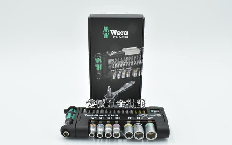 德國 wera Tool-Check plus 1/4"迷你棘輪起子彩色套筒組39件組,手工具