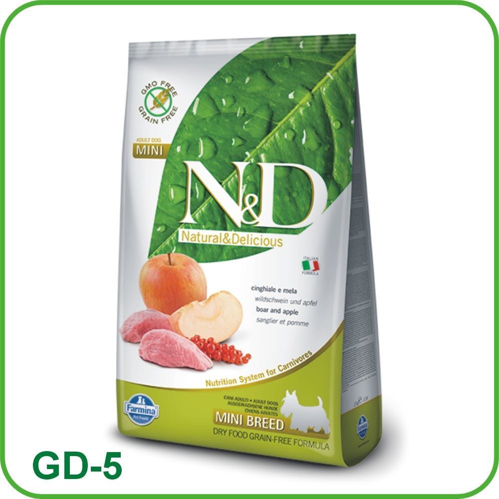 【Famina法米納】GD-5 天然無穀糧-挑嘴成犬小顆粒(野豬蘋果)（2.5kg）