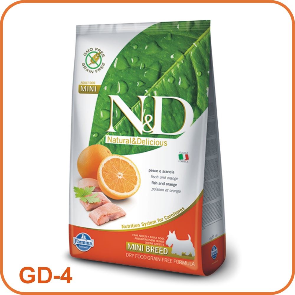 【Famina法米納】GD-4 天然無穀糧-挑嘴成犬小顆粒(鯡魚甜橙)（2.5kg）
