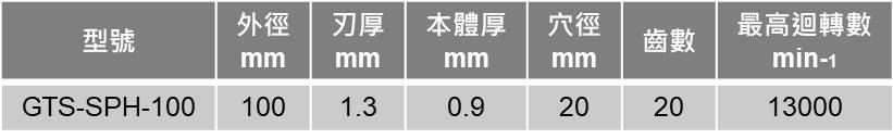 日本製 GTS-SPH-100 矽酸鈣板專用 超微粒子鎢鋼鋸片 100mm x 20T,電動工具