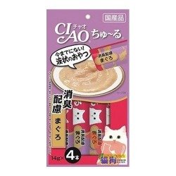 【日本CIAO】啾嚕肉泥（鮪魚除臭配方）14g*4入/   (3包)