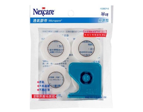  3M通氣膠帶經濟包0.5吋(含膠台)-4入裝