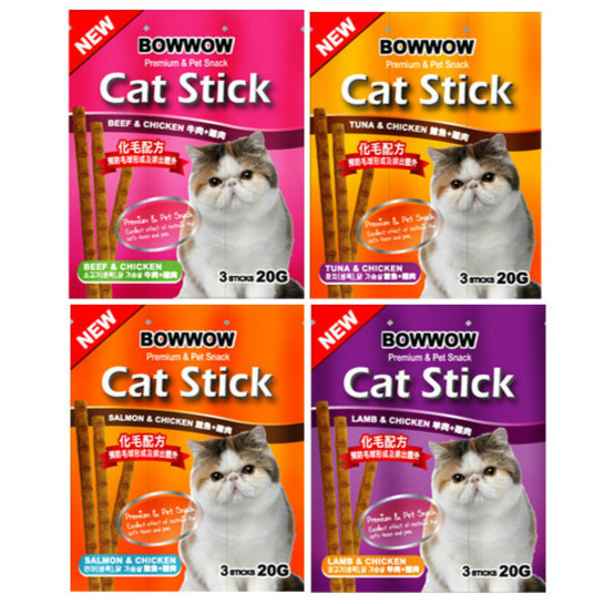  【韓國BOWWOW】貓咪化毛點心-3條（20g）/組/    (20組)
