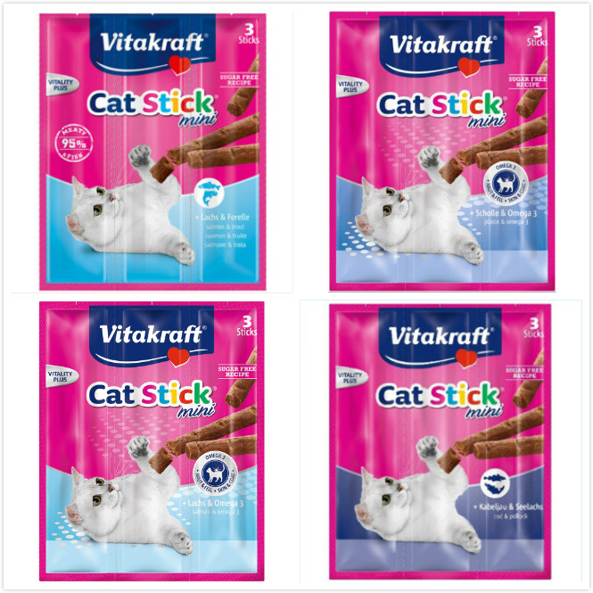 【德國Vitakraft】貓快餐-6g*3條/組/  ( 3組)