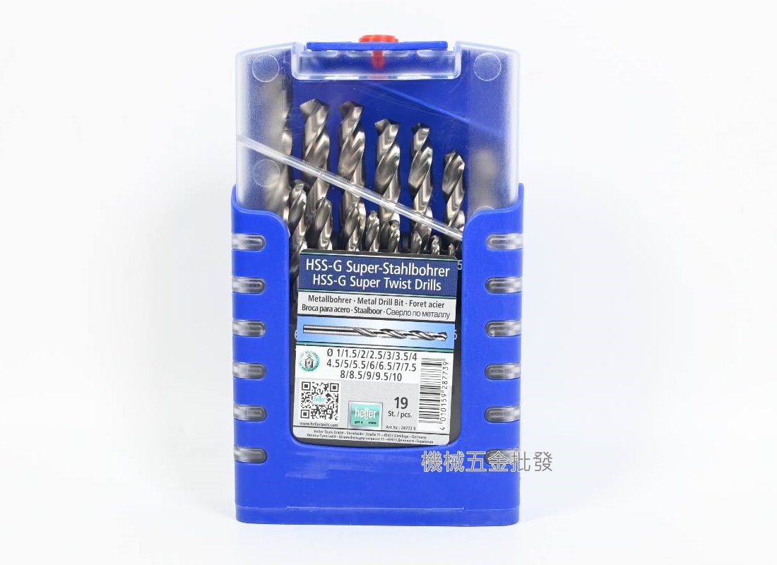 HELLER 德國含鈷鑽頭組 HSS-G 19支組/鐵/白鐵都可鑽,手工具