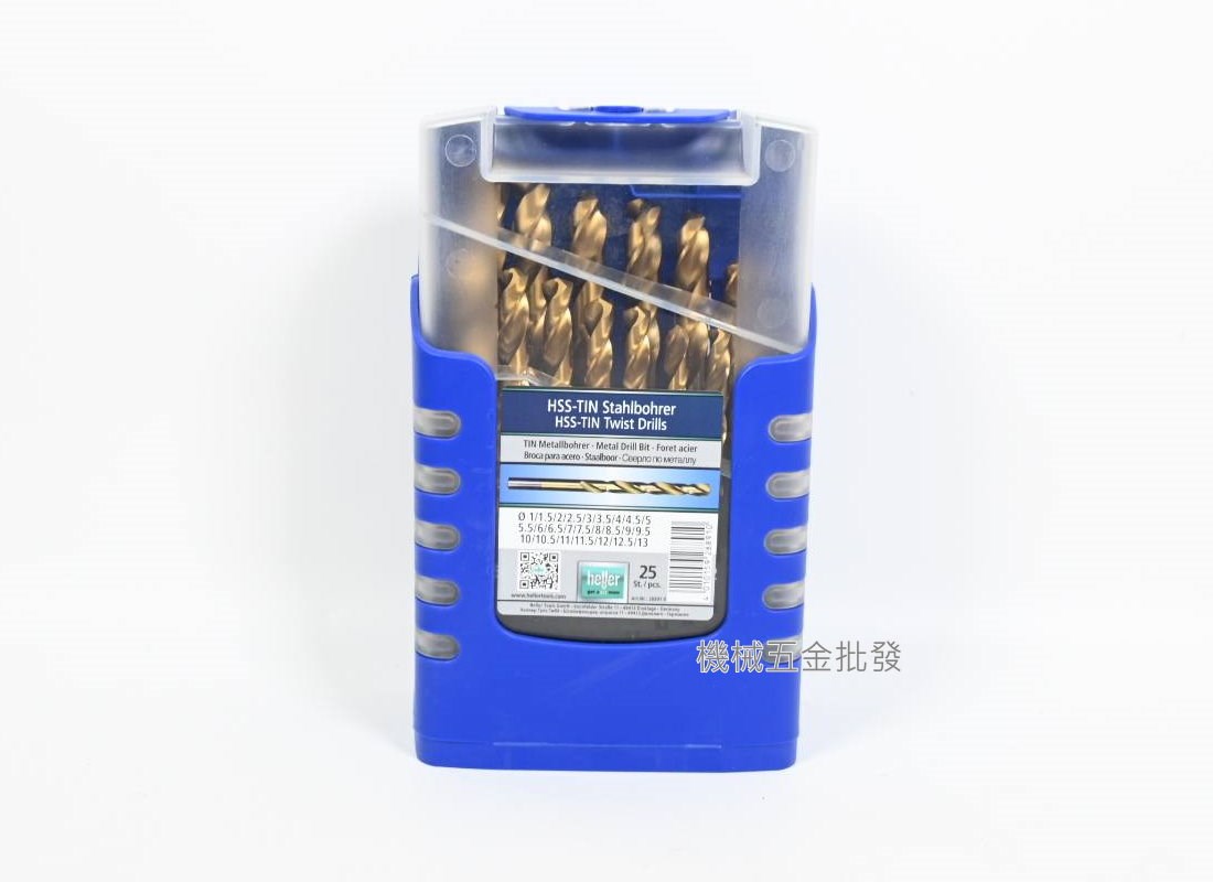 HELLER 德國鍍鈦 含鈷直柄鑽頭組 HSS-TIN 19支組 / 25支組/鐵/白鐵都可鑽,手工具