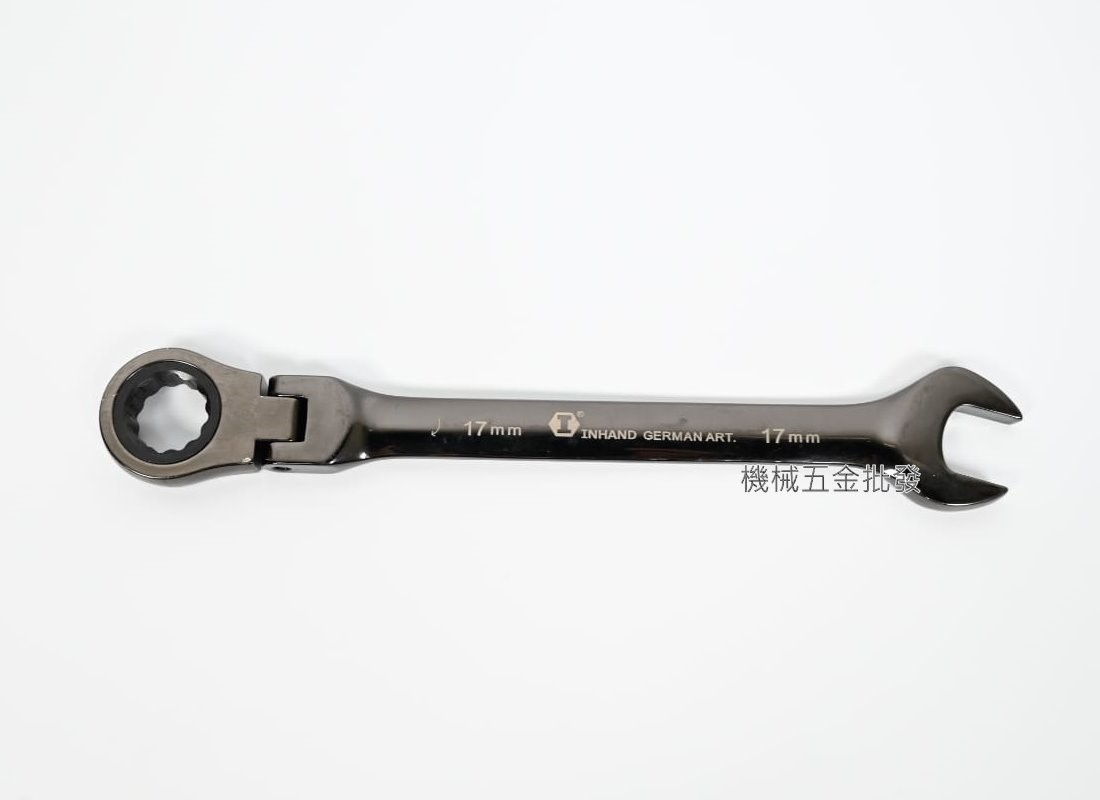 硬漢 {INHANDA} IGB-8SET 8支組黑金剛搖頭式棘輪梅開扳手8-19mm,手工具