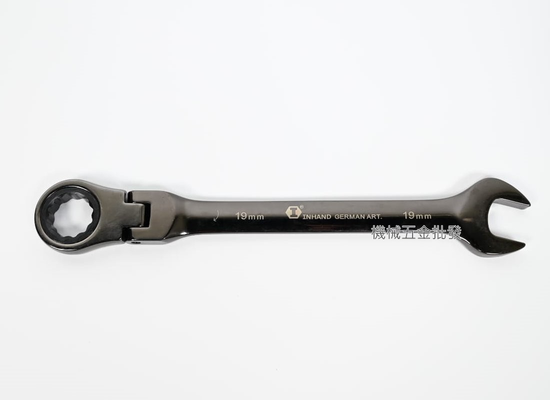 硬漢 {INHANDA} IGB-8SET 8支組黑金剛搖頭式棘輪梅開扳手8-19mm,手工具