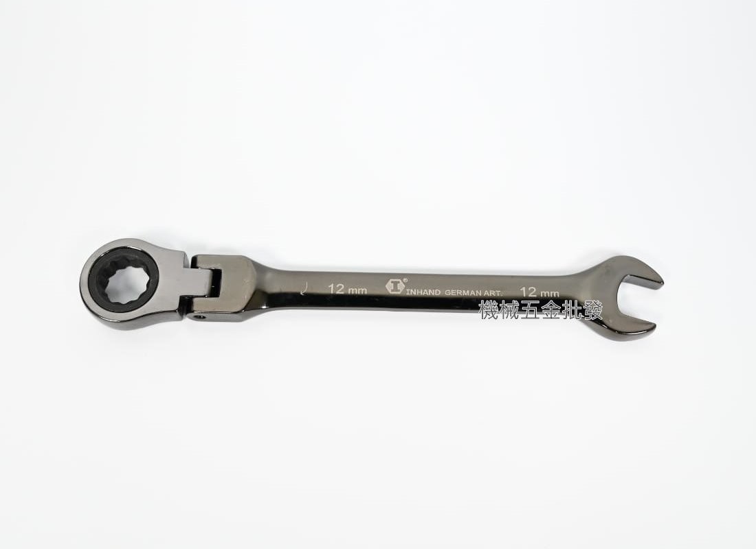 硬漢 {INHANDA} IGB-8SET 8支組黑金剛搖頭式棘輪梅開扳手8-19mm,手工具