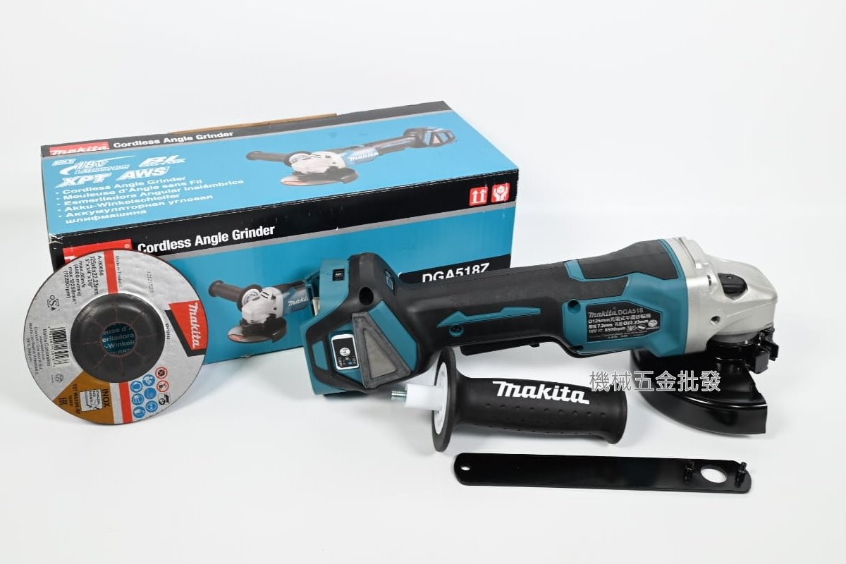 makita {牧田}  DGA518Z 18V 5"充電式無刷平面砂輪機【單主機】,電動工具