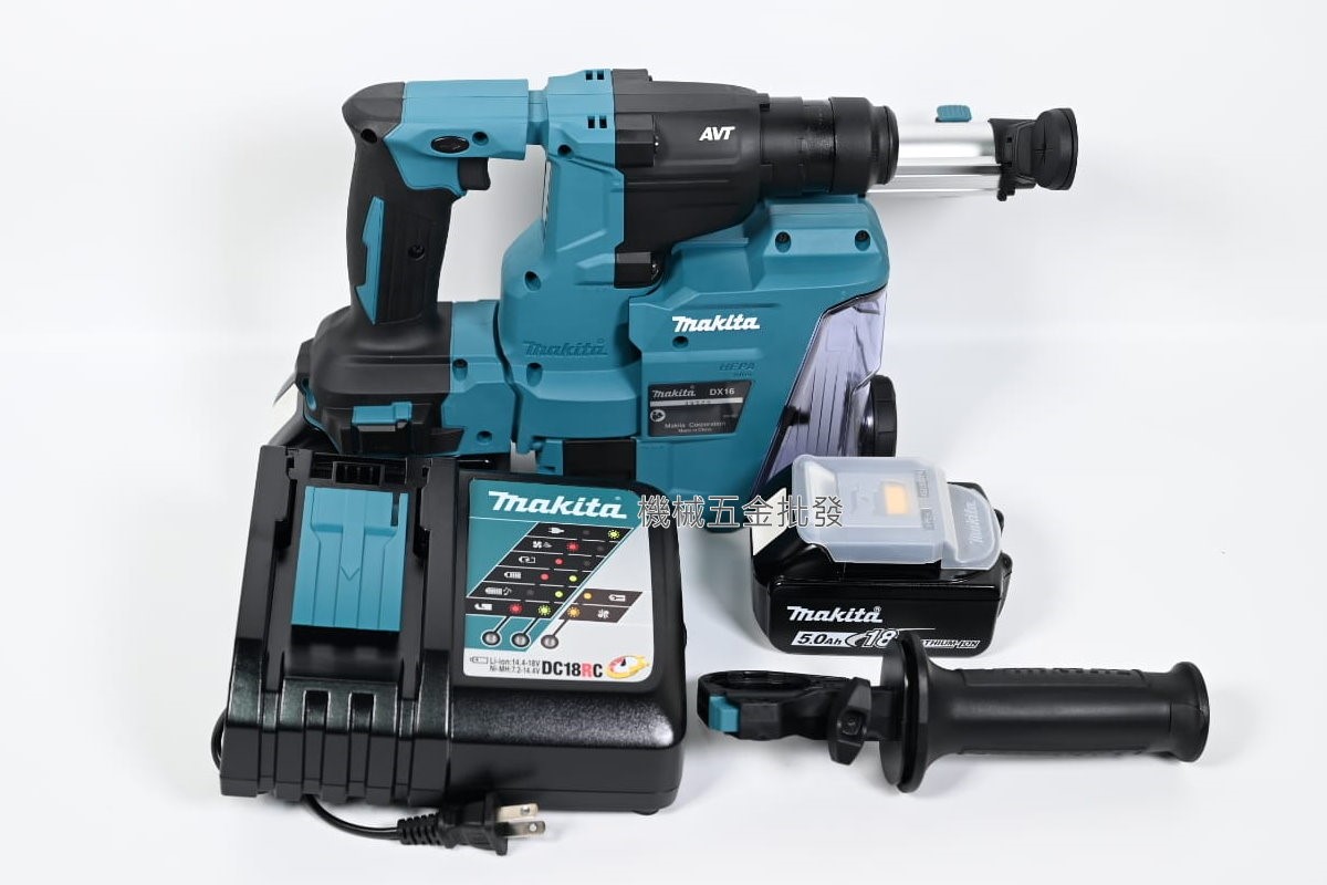 makita {牧田}  DHR183RTWJ 18V充電式四溝震動電鑽附DX16集塵器 輕巧型,電動工具