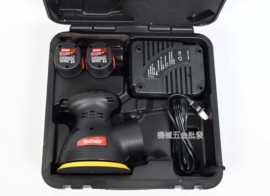 Techway {鐵克威}  M25702138 10.8V充電式偏心打蠟機 拋光機 雙2.0A鋰電,電動工具