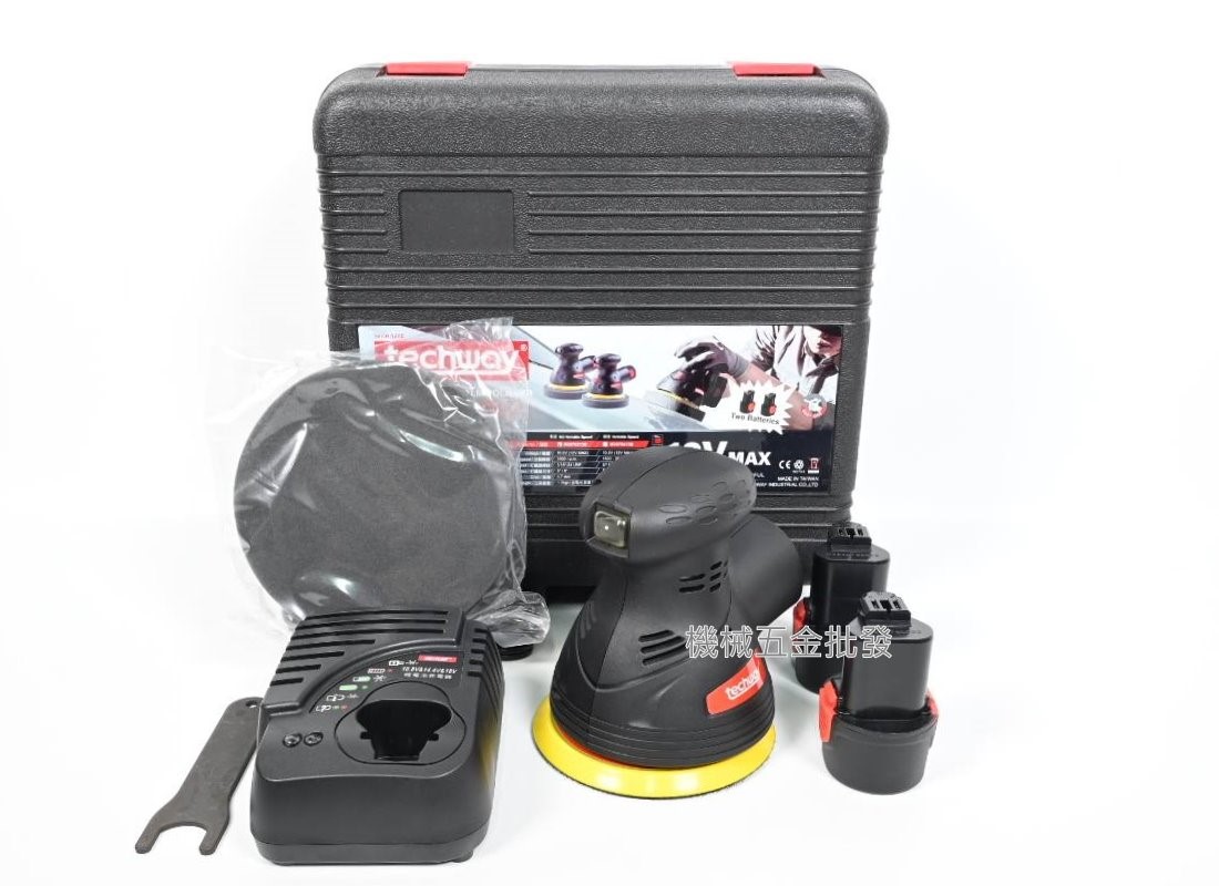 Techway {鐵克威}  M25702138 10.8V充電式偏心打蠟機 拋光機 雙2.0A鋰電,電動工具