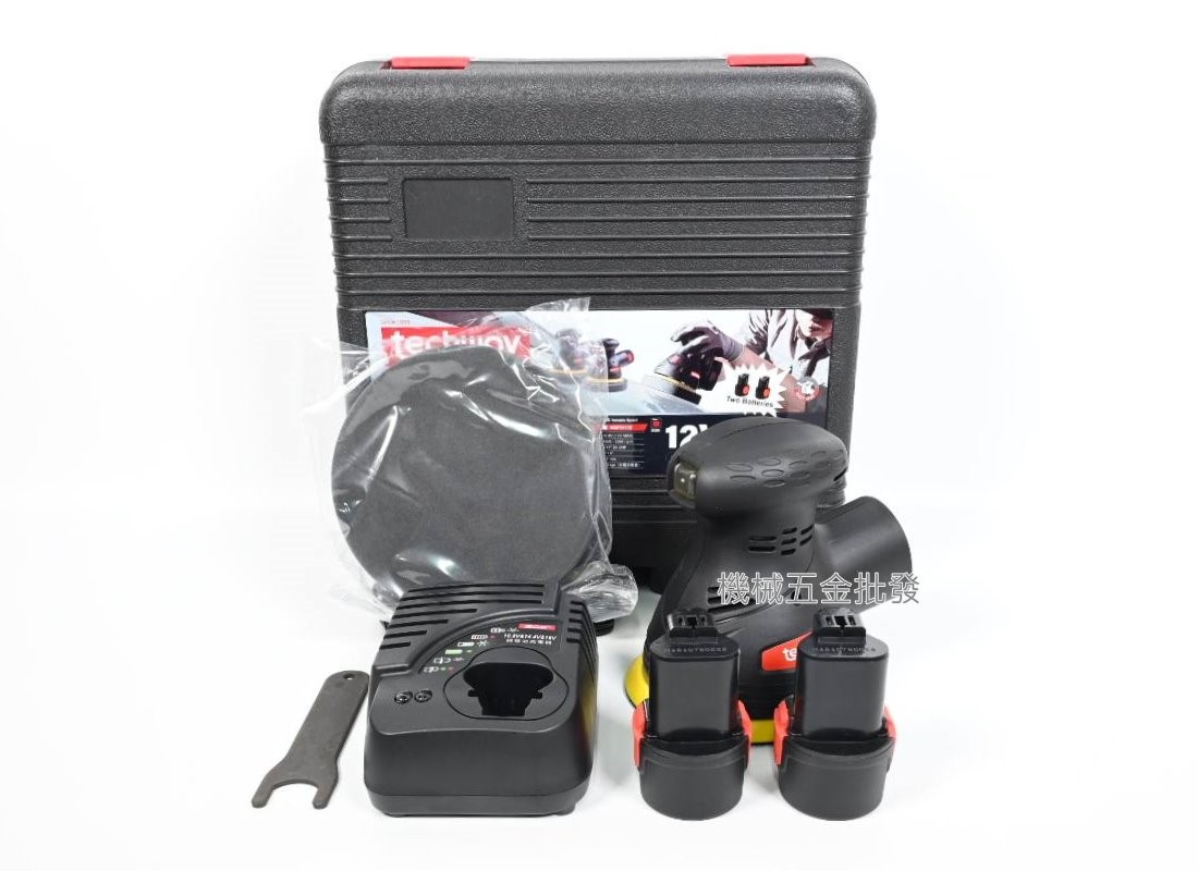 Techway {鐵克威}  M25702138 10.8V充電式偏心打蠟機 拋光機 雙2.0A鋰電,電動工具