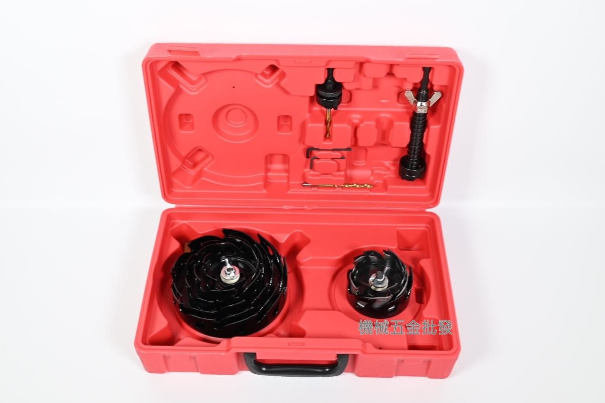  第三代崁燈鎢鋼 圓穴鋸挖孔器 專利防塵罩組 矽酸鈣板用 70-160mm 8顆組,手工具