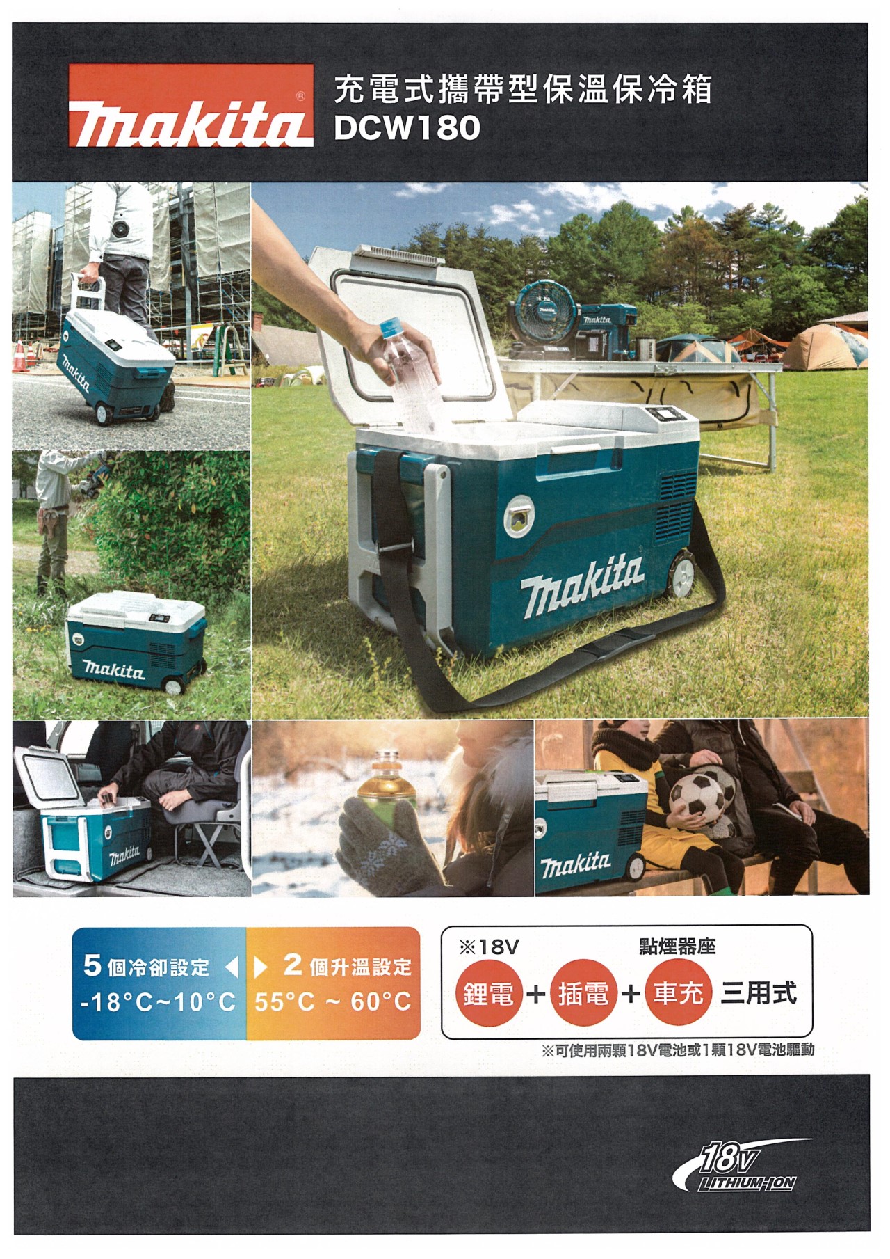 makita {牧田} DCW18Z 18V充電式冰箱冷藏加熱保溫箱 雙電壓 戶外野營 冷熱兩功能【單主機】,電動工具