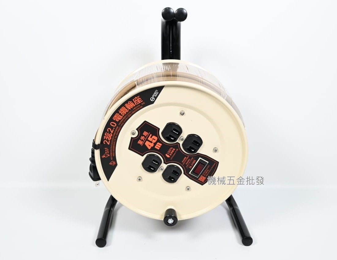 {電精靈DL-2150S} 2蕊2.0mm 150呎(45米)電纜輪座 延長線(單過載保護),手工具