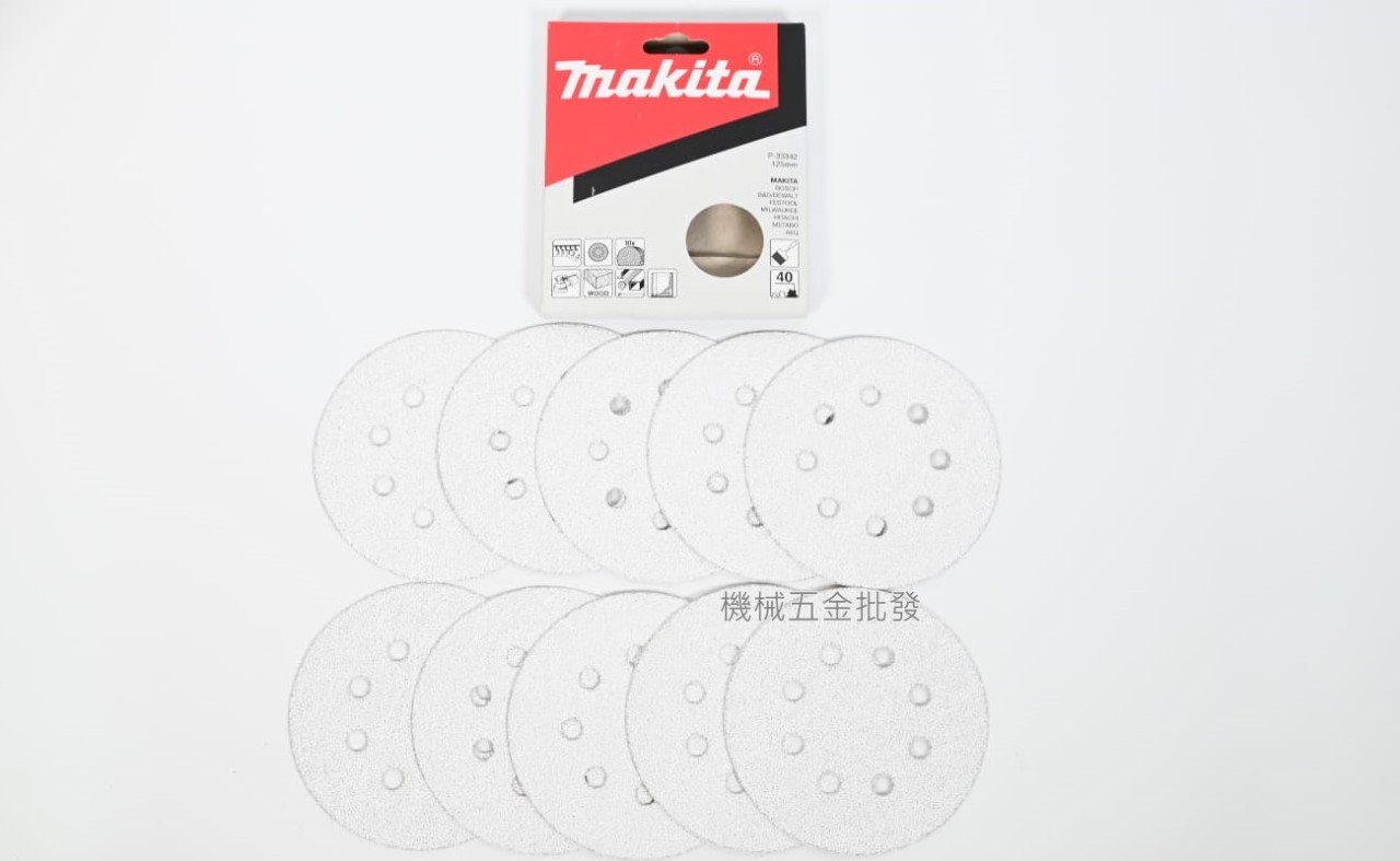  makita {牧田} 125mm 黏扣式圓砂紙【BO5031 BO5041用】油漆/木頭,電動工具