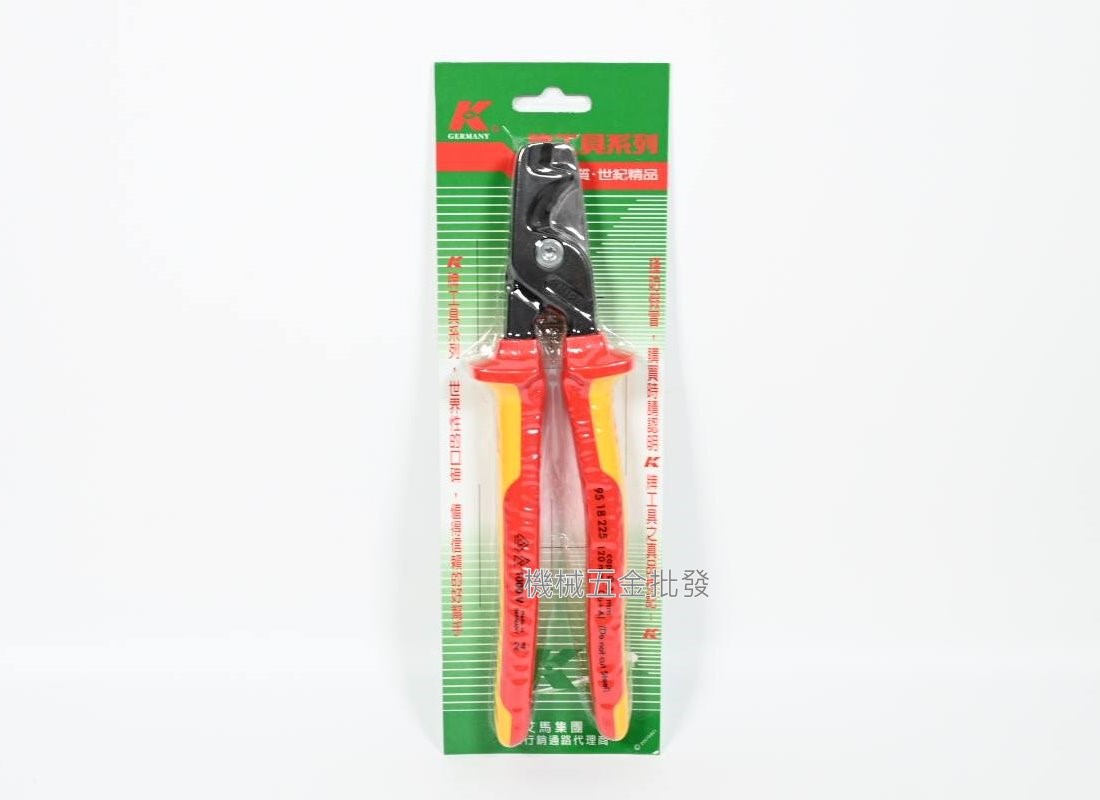 KNIPEX {K牌} 9511225 9吋電纜剪 / 95 18 225 9吋絕緣電纜剪,手工具