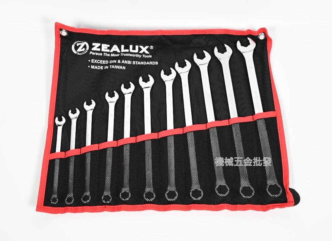  ZEALUX {銳樂工具} 鐵齒扳手 止滑設計磨損85%防滑板手 梅開板手 鐵齒扳手 11支組 台灣製,手工具