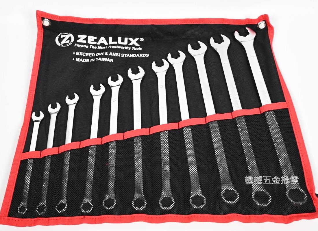  ZEALUX {銳樂工具} 鐵齒扳手 止滑設計磨損85%防滑板手 梅開板手 鐵齒扳手 11支組 台灣製,手工具