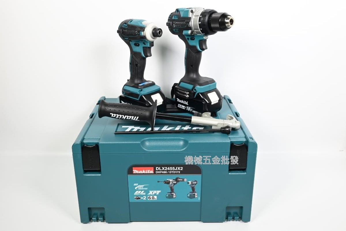 makita {牧田} DLX2455JX2 18V充電無刷雙機組 DTD172Z + DHP486Z,電動工具