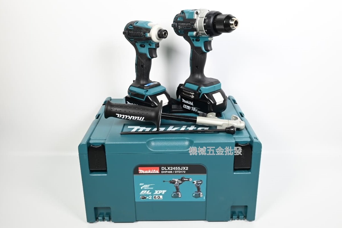 makita {牧田} DLX2455JX2 18V充電無刷雙機組 DTD172Z + DHP486Z,電動工具