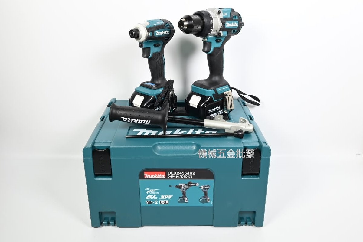 makita {牧田} DLX2455JX2 18V充電無刷雙機組 DTD172Z + DHP486Z,電動工具