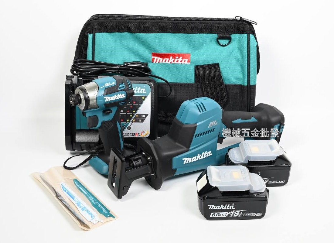  makita {牧田} DLX2525GX2 18V雙機組 DTD173Z起子機+DJR189Z軍刀鋸,電動工具