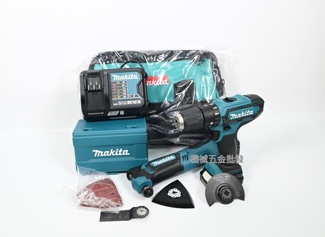 MAKITA  {牧田} CLX203SX4雙機組 HP331Z電鑽+TM30D磨切機 12V超值雙機組,電動工具