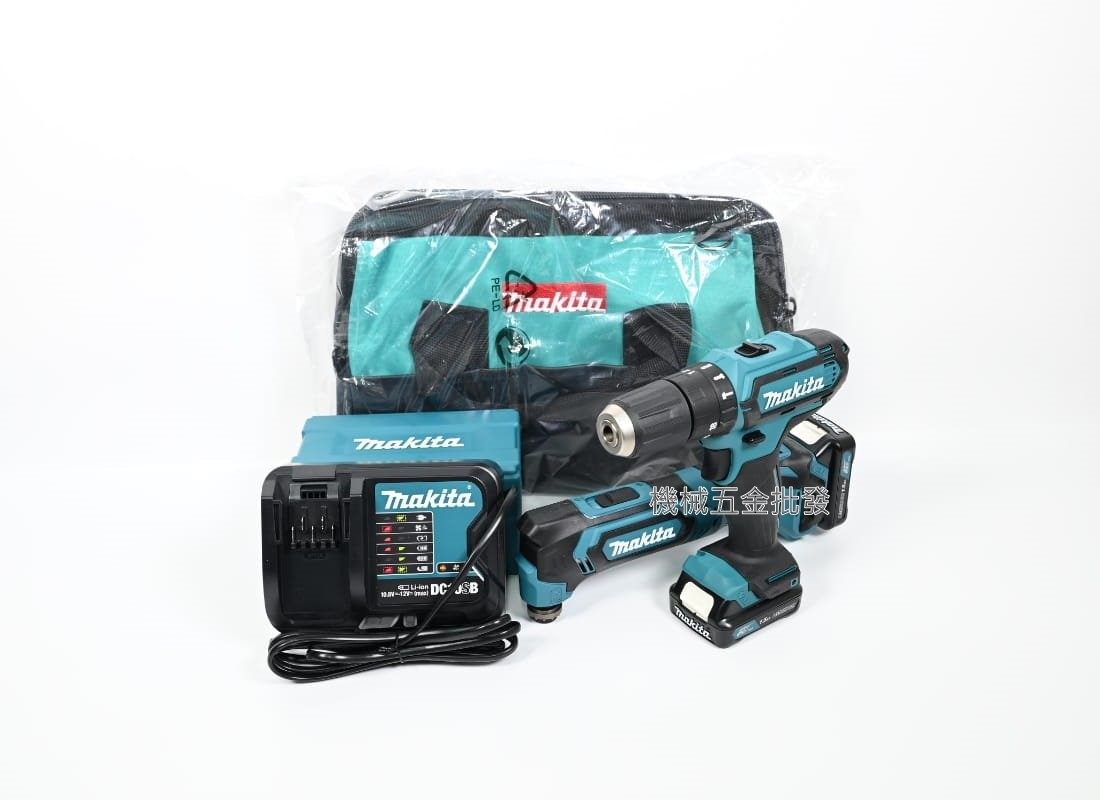 MAKITA  {牧田} CLX203SX4雙機組 HP331Z電鑽+TM30D磨切機 12V超值雙機組,電動工具