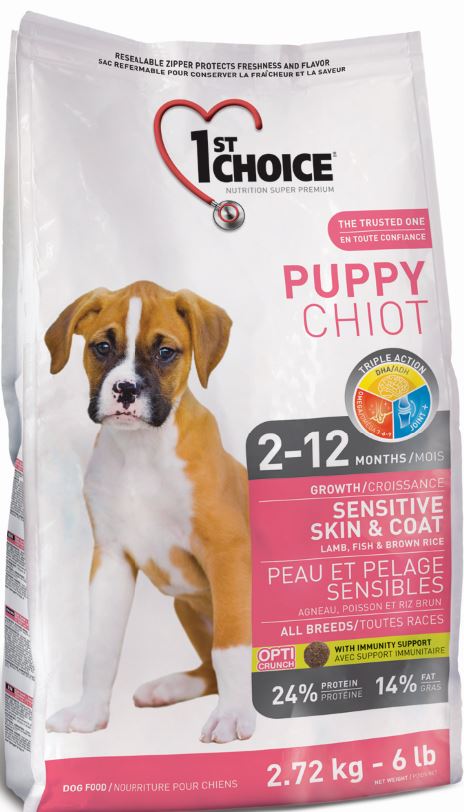 【1stCHOICE瑪丁】低過敏幼犬配方(羊肉鯡魚)（2.72kg）