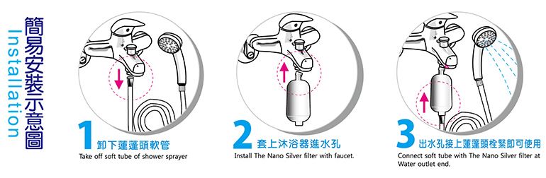 a-king 奈米銀負離子除氯沐浴器(加長型)