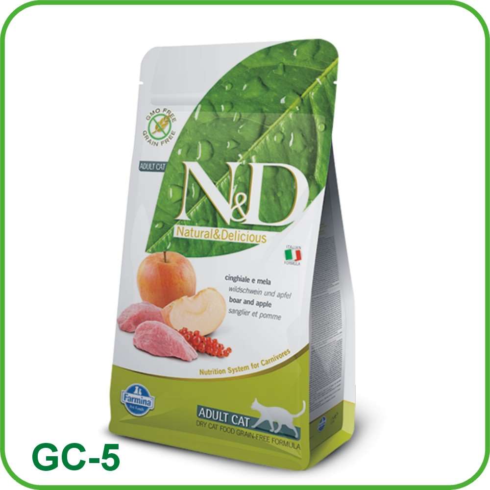 【Famina法米納】天然無穀糧-挑嘴成貓(野豬蘋果)-GC-5（5kg）