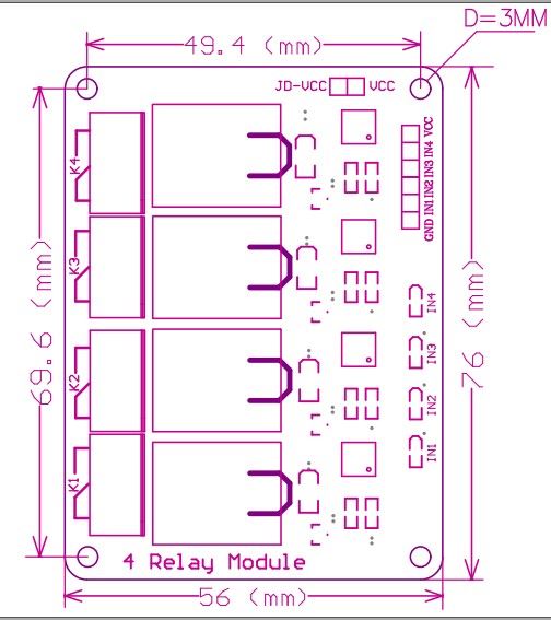 4路5V繼電器模組 (帶光耦) 