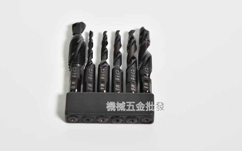 六角柄 高鈷鐵鑽尾 絲攻鑽頭組 日式改良大小雙溝 雙色處理 6支組,手工具