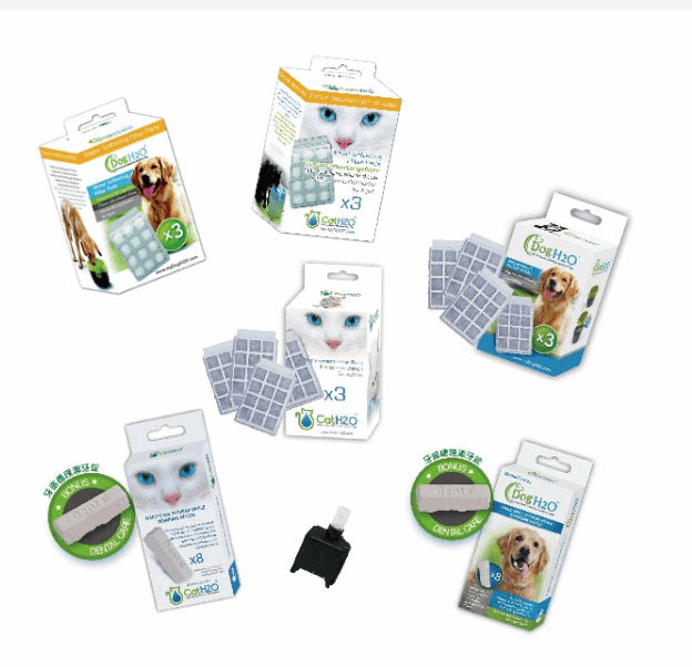 【Dog & Cat H2O】有氧濾水機 專用濾心(一組三片) 牙齒護理潔牙錠 (一盒8入)