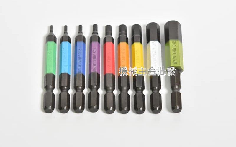  ANEX {兼古製作所} ACHX9-65L 9支組 彩色六角型起子頭 內六角頭 65MM長 日本製,電動工具