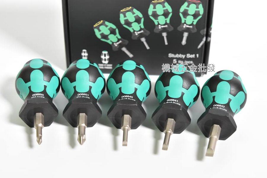 wera {德國} Stubby Set 1 大頭一字/十字起子套裝組 5支組,手工具