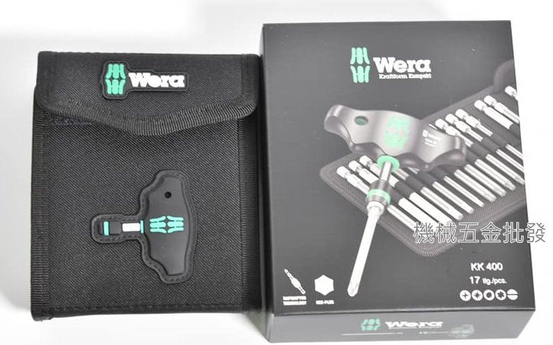 wera  {德國} KK400 T型手柄 帶可快速裝卸Rapidaptor接頭 長度89mm 起子頭附收納包,手工具