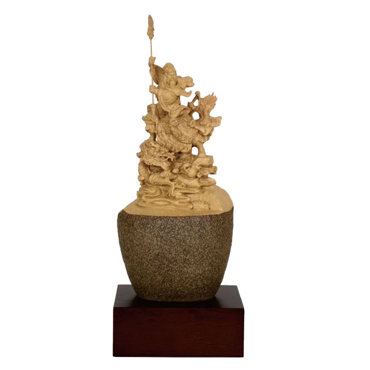 原石雕塑獎座-青雲關公