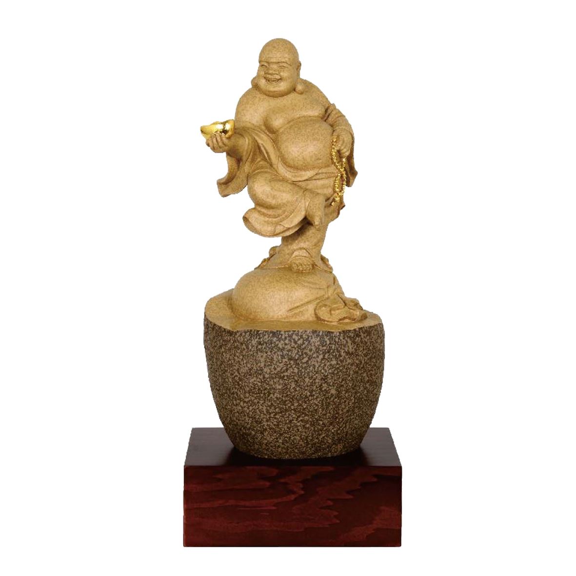 原石雕塑獎座-納福財神