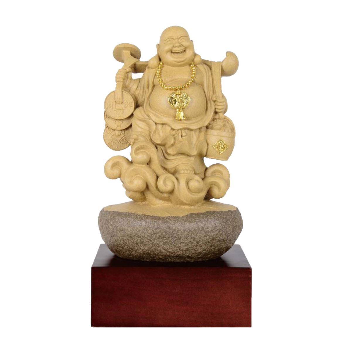 原石雕塑獎座-如意財神