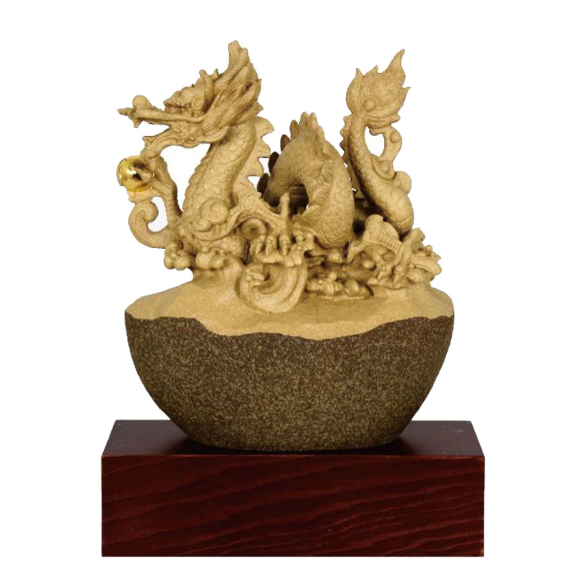 原石雕塑獎座-祥龍獻瑞