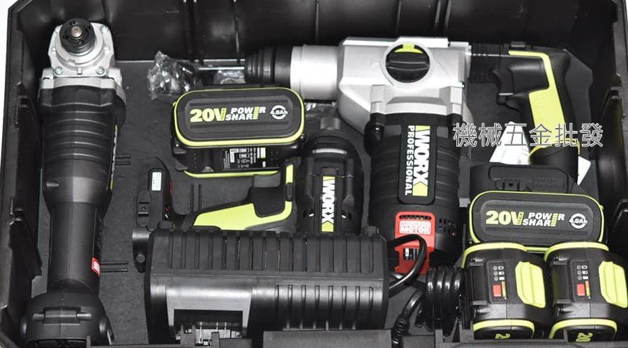 WORX {威克士} 20V4.0A 超值三機組 四溝電鑽+衝擊起子+砂輪機 WU388+WU294+WU808,電動工具