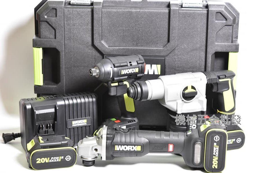 WORX {威克士} 20V4.0A 超值三機組 四溝電鑽+衝擊起子+砂輪機 WU388+WU294+WU808,電動工具