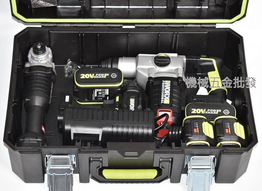 WORX {威克士} 20V4.0A 超值三機組 四溝電鑽+衝擊起子+砂輪機 WU388+WU294+WU808,電動工具