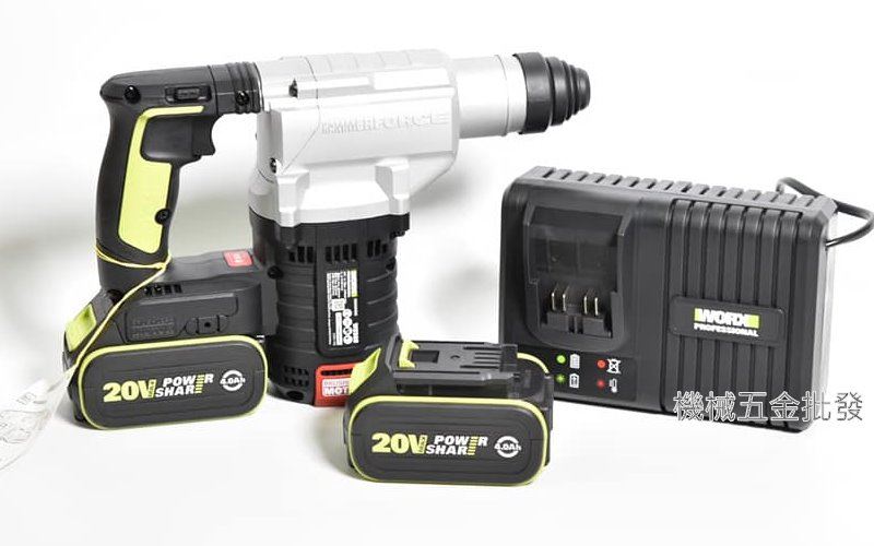 WORX {威克士} WU388 20V4.0A充電式無刷四溝震動電鑽 24mm,電動工具