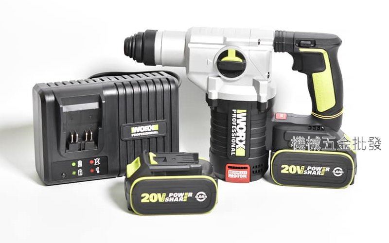 WORX {威克士} WU388 20V4.0A充電式無刷四溝震動電鑽 24mm,電動工具