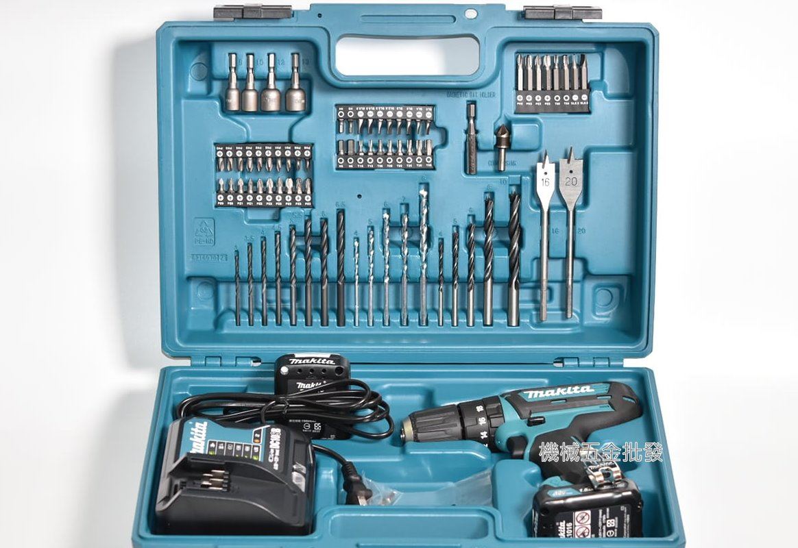 makita {牧田} HP331DSYX1 12V1.5AH 充電式震動電鑽 附74件配件組,電動工具